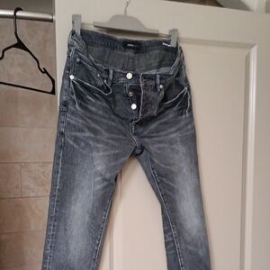 Purple Brand Slim Fit Men’s Jeans in Washed Gray, Unisex